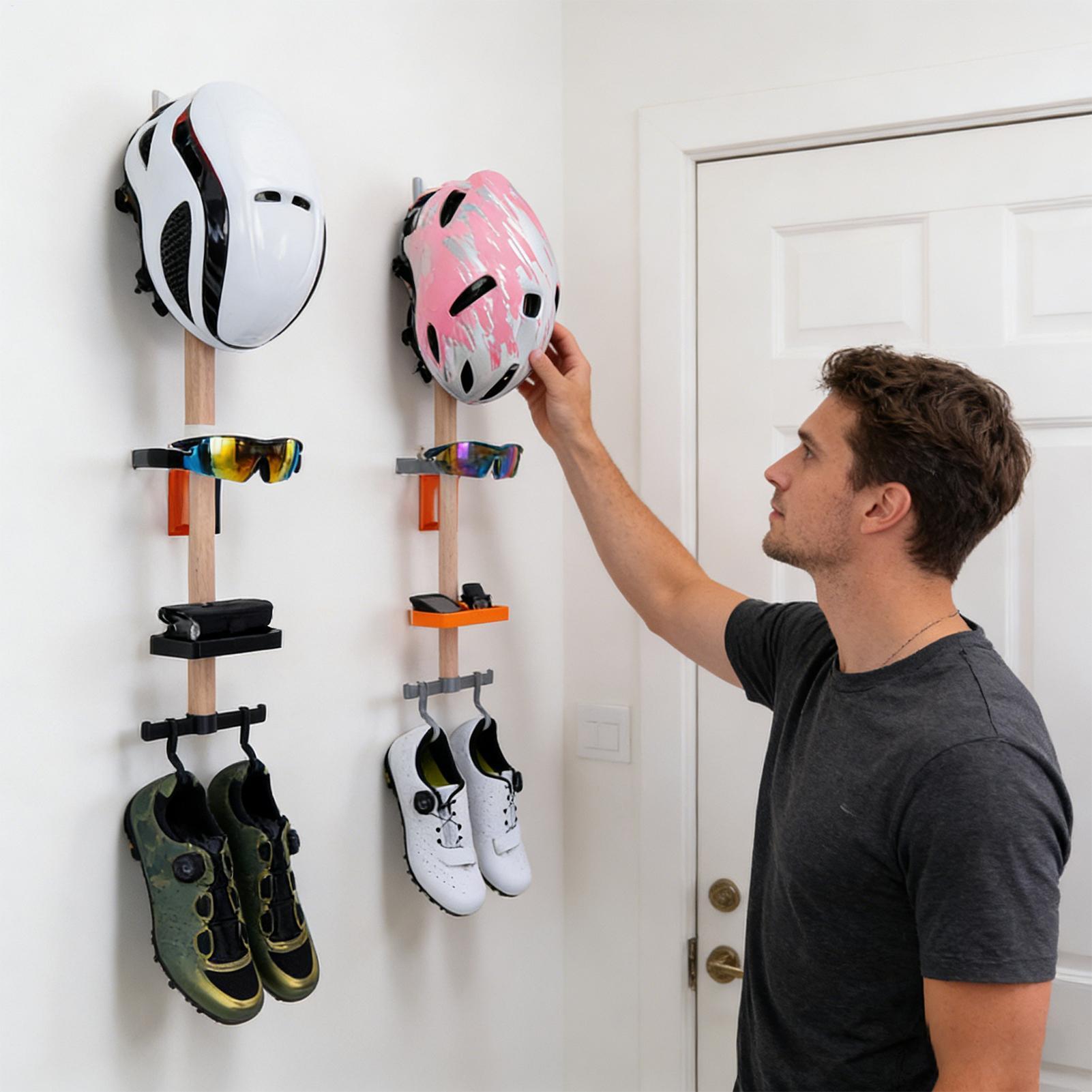 Cycling Gear Wall Storage - Soporte Vertical para Organizar Equipo de