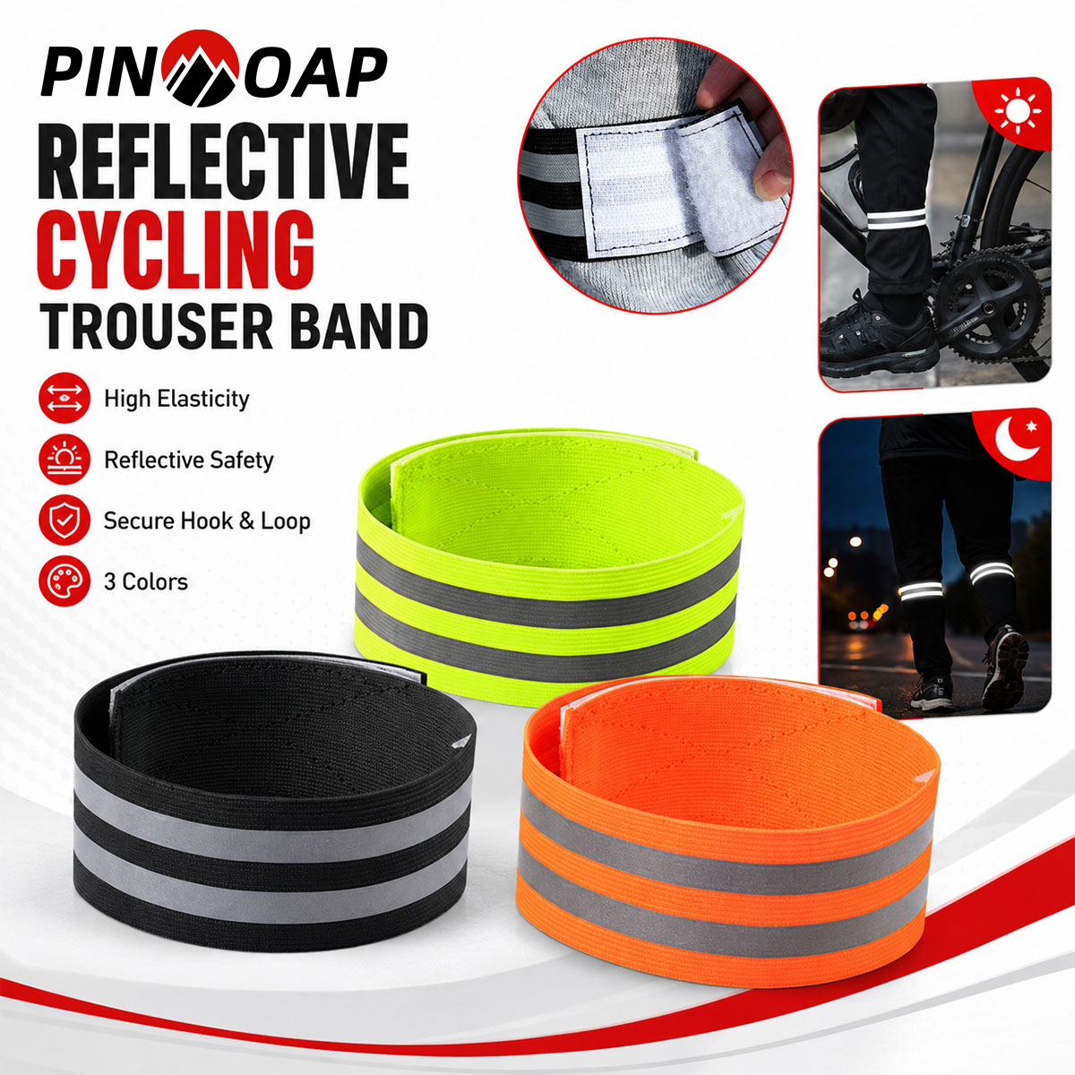 Cycling Gear For Commuting - PINMOAP 1/2PCS Correa Reflectante para Pantalones